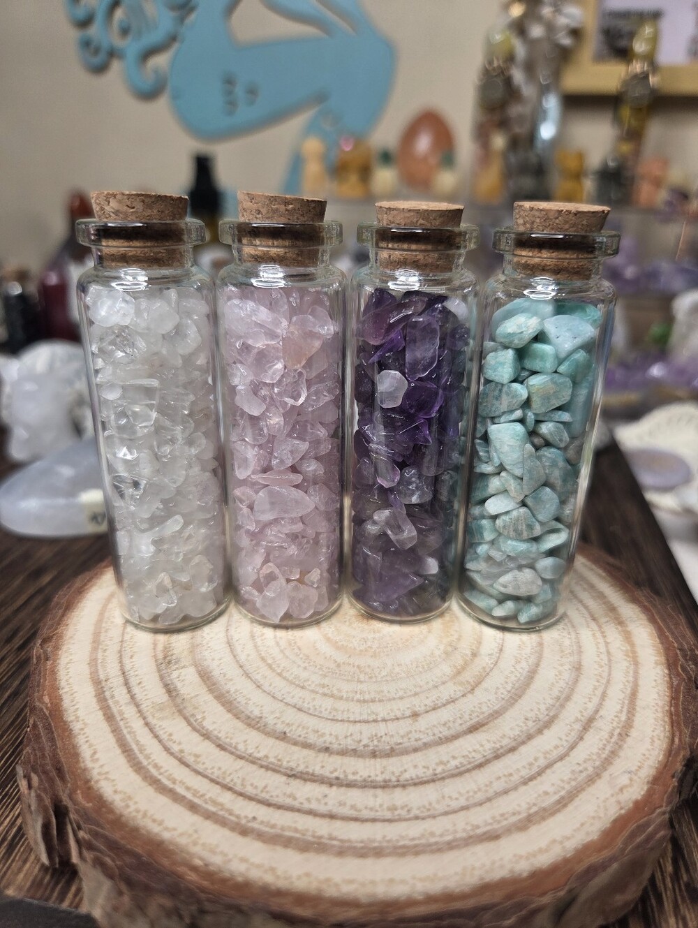 Crystal Chips In Glass Jar